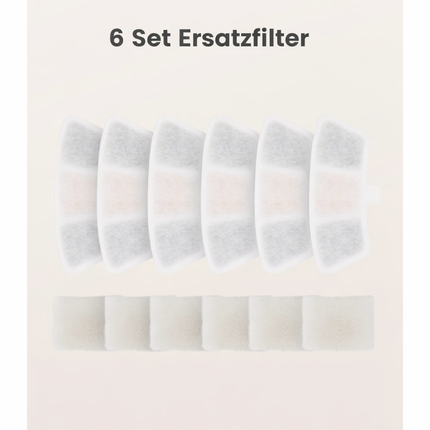 6pcs Ersatzfilter für 3,5L Edelstahl Katzenbrunnen Modell PW04