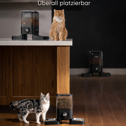 5L Kabelloser WiFi-Futterautomat Katze 2 Näpfe