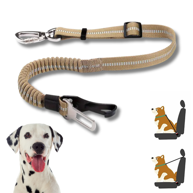 Hunde Sicherheitsgurt für Auto, Beige