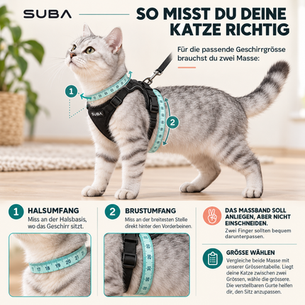 Katzengeschirr mit Leine ausbruchsicher