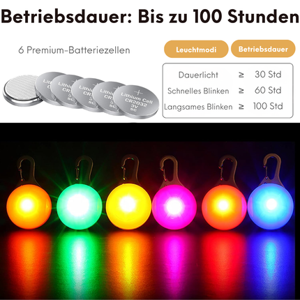 6 Stück LED Blinklicht für Hundesicherheit
