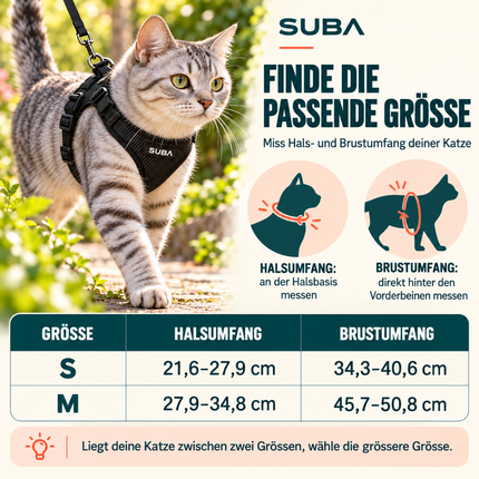 Katzengeschirr mit Leine ausbruchsicher