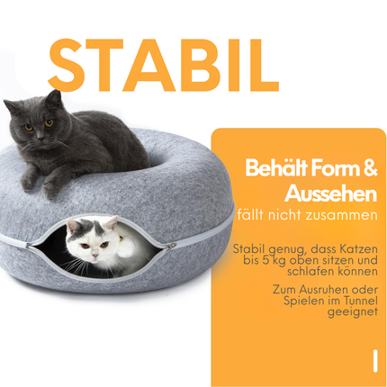 Donut Katzen-Tunnelbett