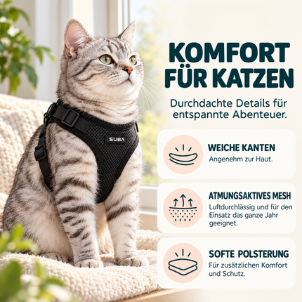 Katzengeschirr mit Leine ausbruchsicher
