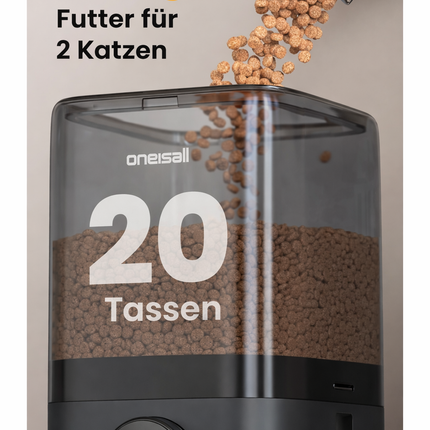 5L Kabelloser WiFi-Futterautomat Katze 2 Näpfe