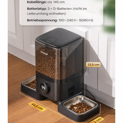 5L Kabelloser WiFi-Futterautomat Katze 2 Näpfe