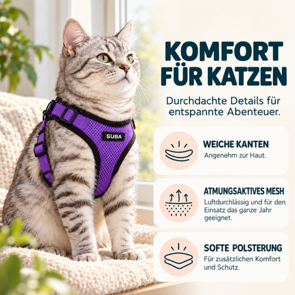 Katzengeschirr mit Leine ausbruchsicher