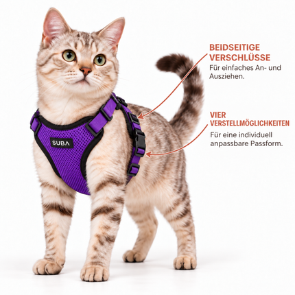 Katzengeschirr mit Leine ausbruchsicher