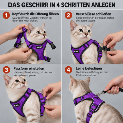 Katzengeschirr mit Leine ausbruchsicher