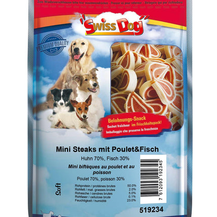 Mini steaks au poulet et poisson