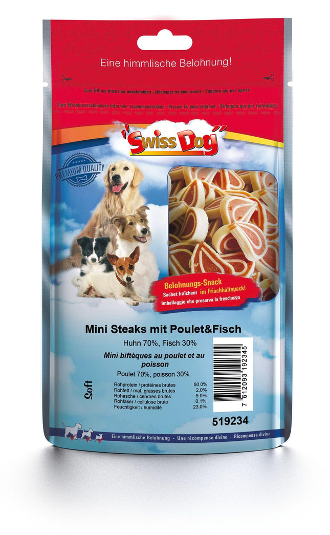Mini steaks au poulet et poisson