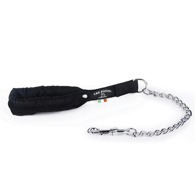 Laisse avec chaîne noire 60cm