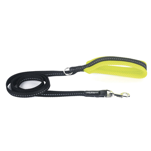 Laisse Fluo Noir &amp; Jaune 130cm