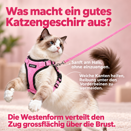 Katzengeschirr mit Leine ausbruchsicher