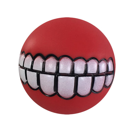 chien sp. Balle en vinyle Groovy rouge