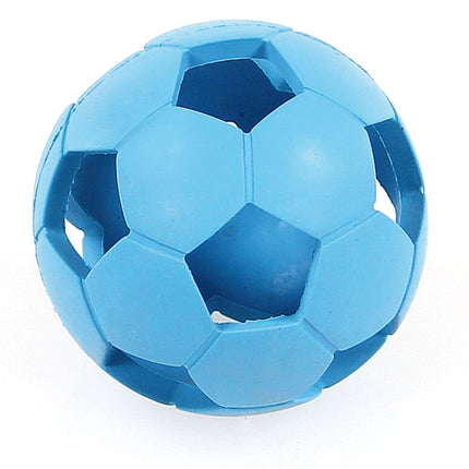 Ballon de football en caoutchouc souple, bleu, ø7cm