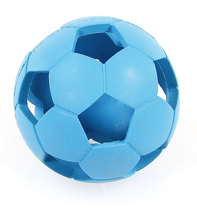 Ballon de football en caoutchouc souple, bleu, ø7cm