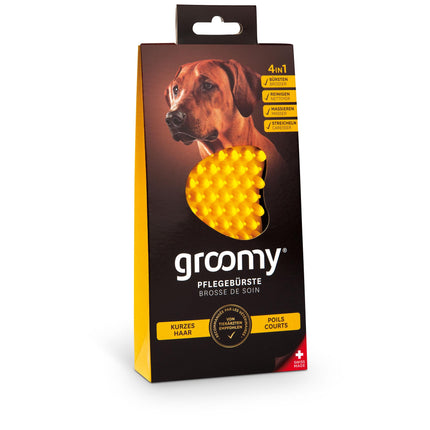 Brosse bien-être, cheveux courts, jaune