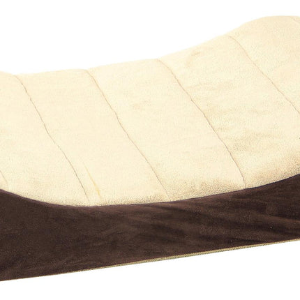 Bateau en peluche pour chaise longue pour chien et chat, marron foncé/clair