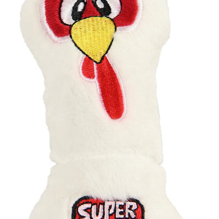 Coq super peluche, blanc 9x4,5x15cm