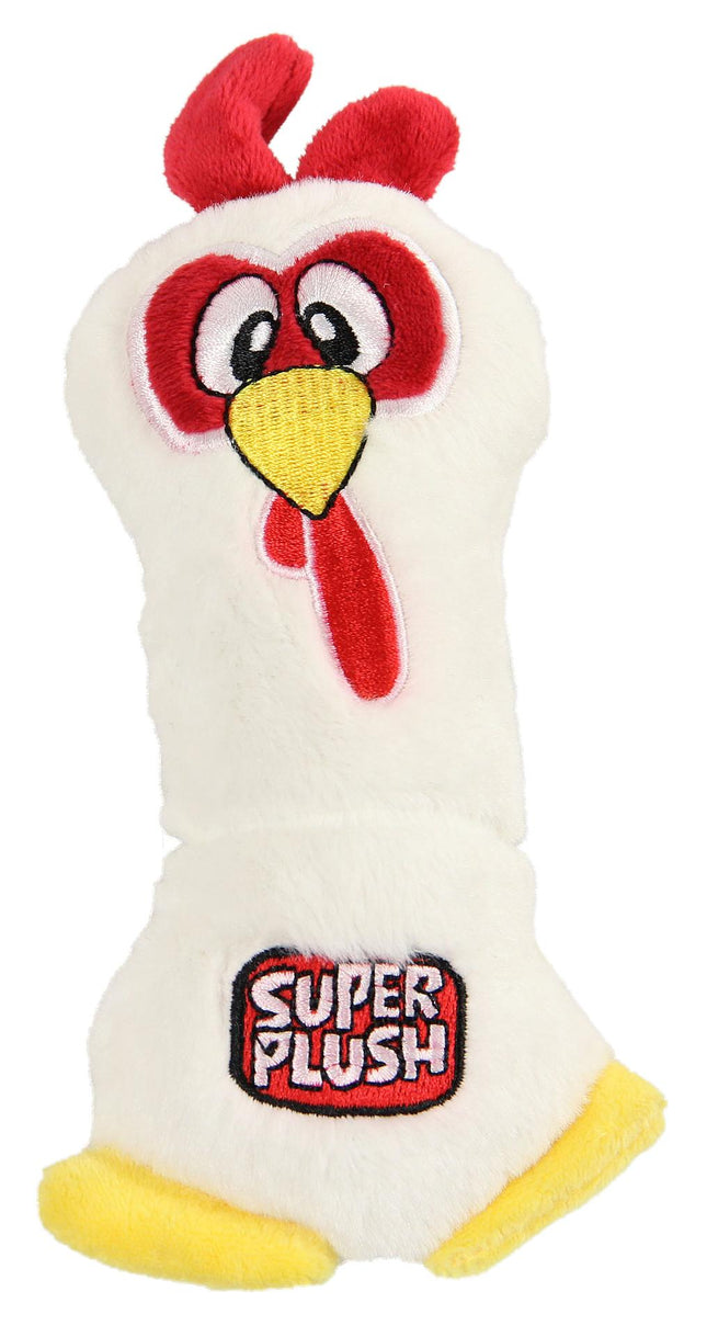 Coq super peluche, blanc 9x4,5x15cm