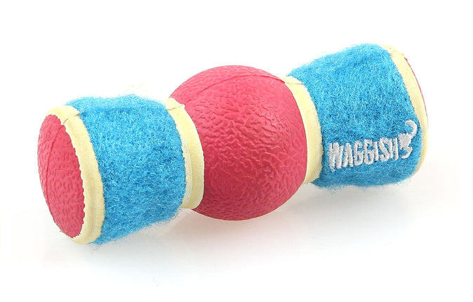 Jouets pour chiots en caoutchouc Bark &amp; ​​​​Roll rouleau à mâcher, bleu/rose 4x4x10,5cm