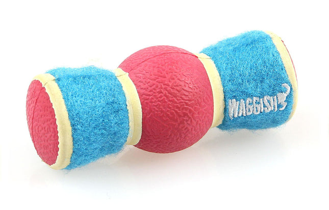 Jouets pour chiots en caoutchouc Bark &amp; ​​​​Roll rouleau à mâcher, bleu/rose 4x4x10,5cm