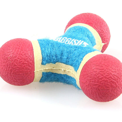 Jouets en caoutchouc pour chiots Bark &amp; ​​​​​​Roll Triple Chew, bleu/rose 9,5x9,5x4cm