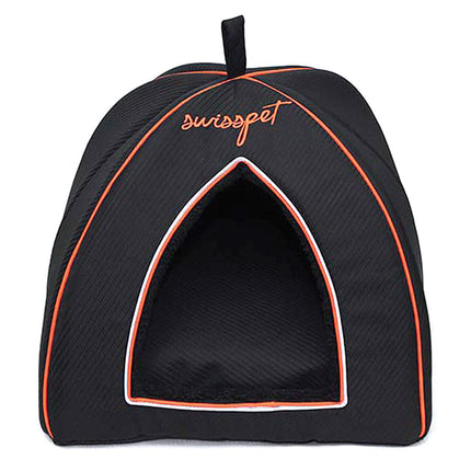 Igloo pour chien et chat Vanto, noir/orange