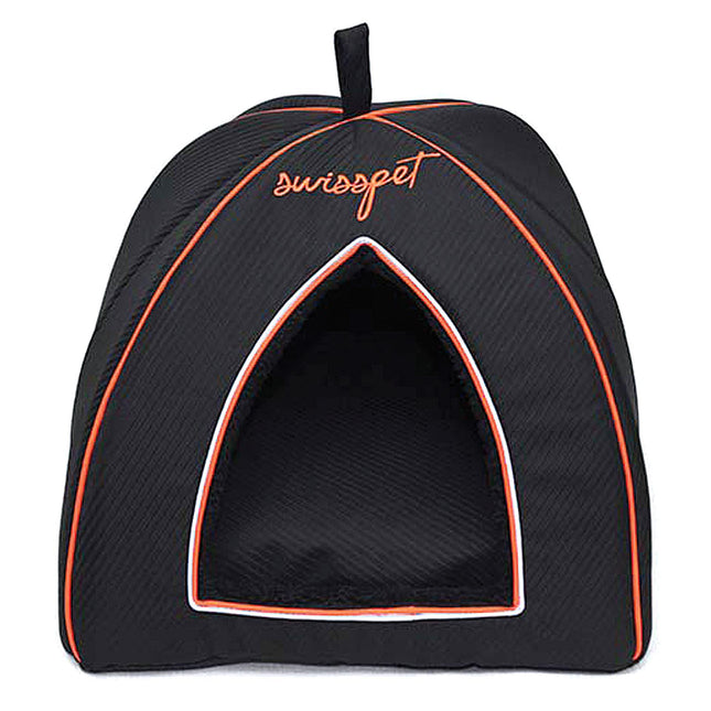 Igloo pour chien et chat Vanto, noir/orange