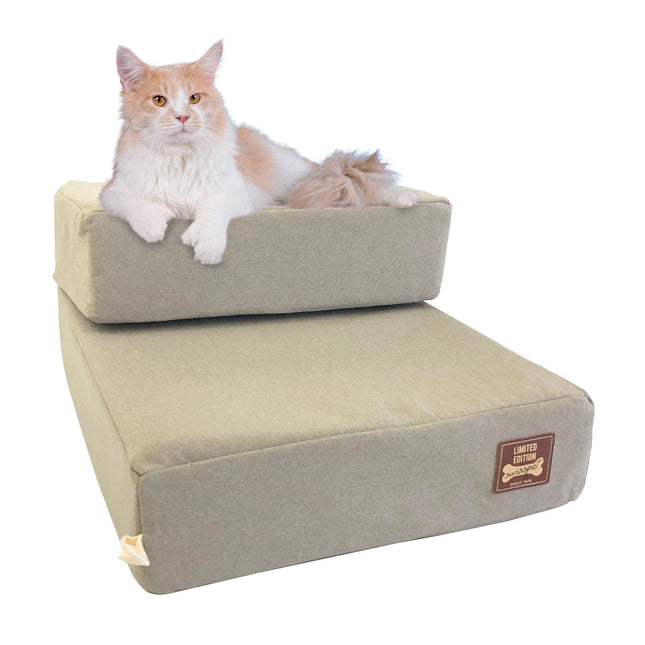 2-in-1 Hundetreppe/Liege beige