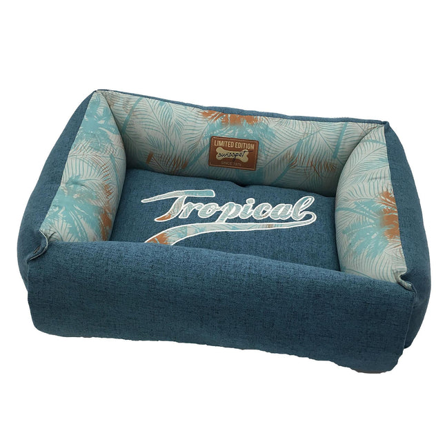 Hunde- & Katzenbett Tropical M, blau