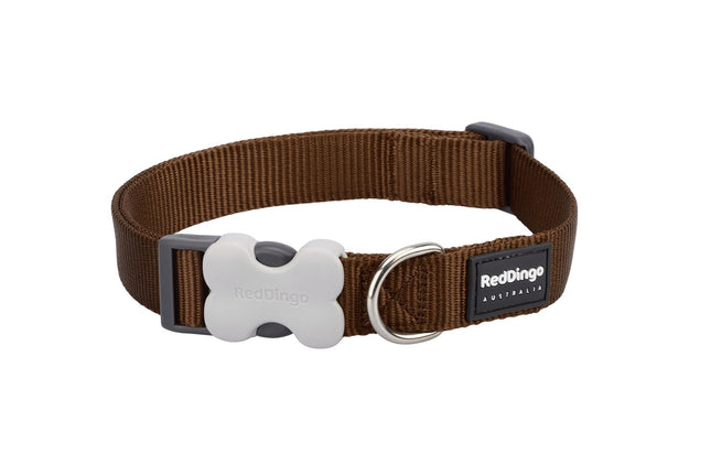 Collier pour chien uni marron S