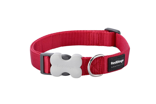 Collier pour chien uni rouge S