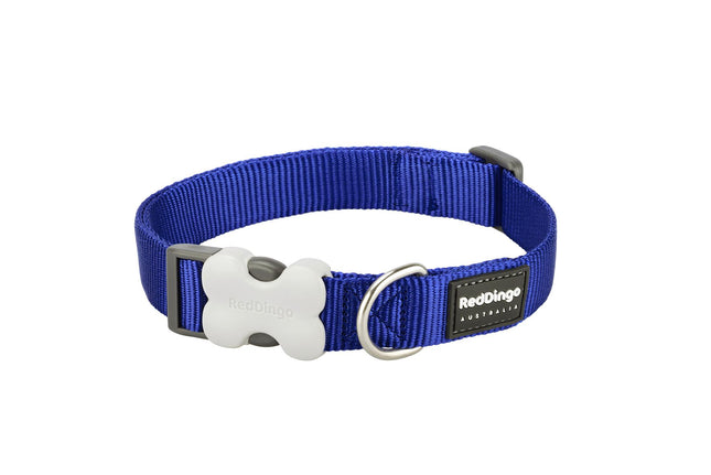 Collier pour chien uni bleu foncé M
