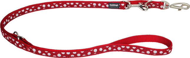 Laisse en plomb Taches Blanches sur Rouge, S, 15mm 200cm