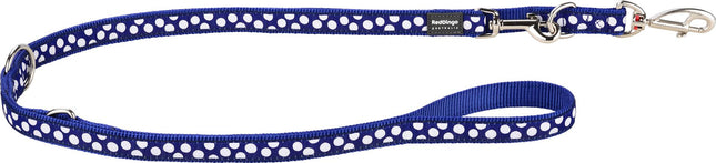 Laisse en plomb design Pois Blancs sur Marine, M, 20mm 200cm