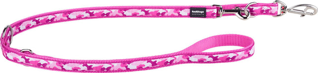 Laisse en plomb design camouflage rose vif, M, 20mm 200cm