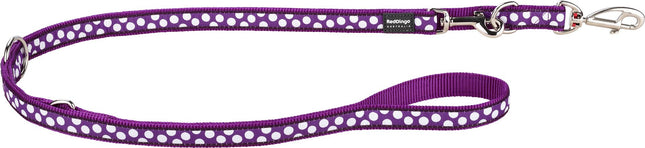Laisse design à pois blancs sur violet, M, 20mm 200cm
