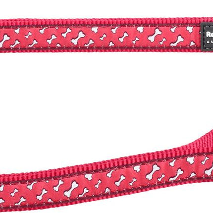 Laisse en plomb design Flying Bones Rouge, M, 20mm 200cm