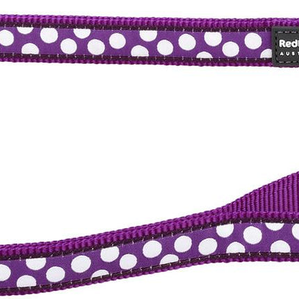 Laisse design à pois blancs sur violet, L, 25mm 200cm