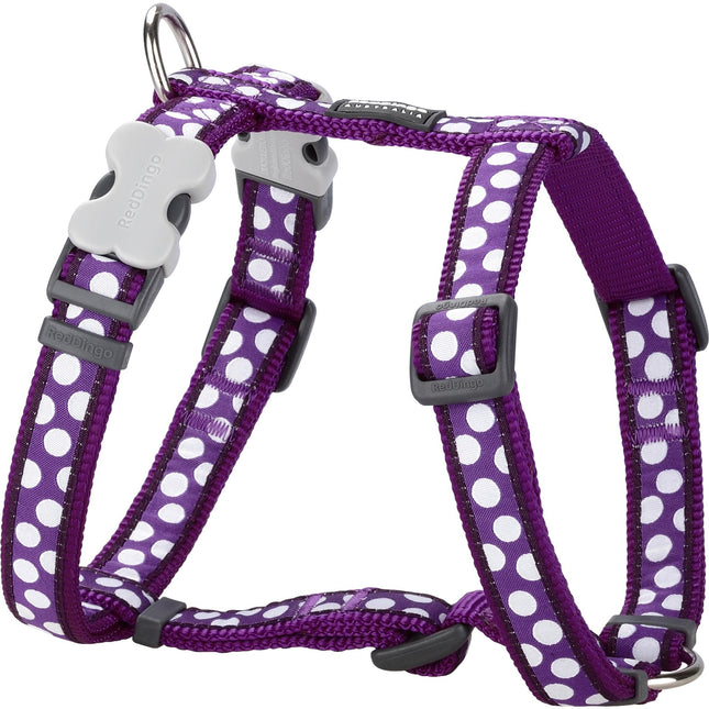 Harnais taches blanches violet XS