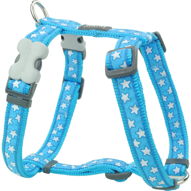 Harnais Etoiles blanc turquoise XS