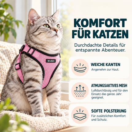Katzengeschirr mit Leine ausbruchsicher