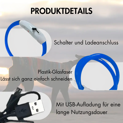 Leuchthalsband Hund, 70 cm