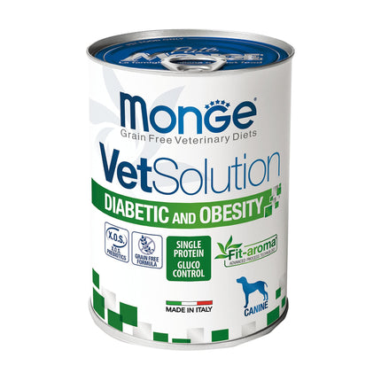 Thon monoprotéiné pour chien VET diabétique et obésité 400 g