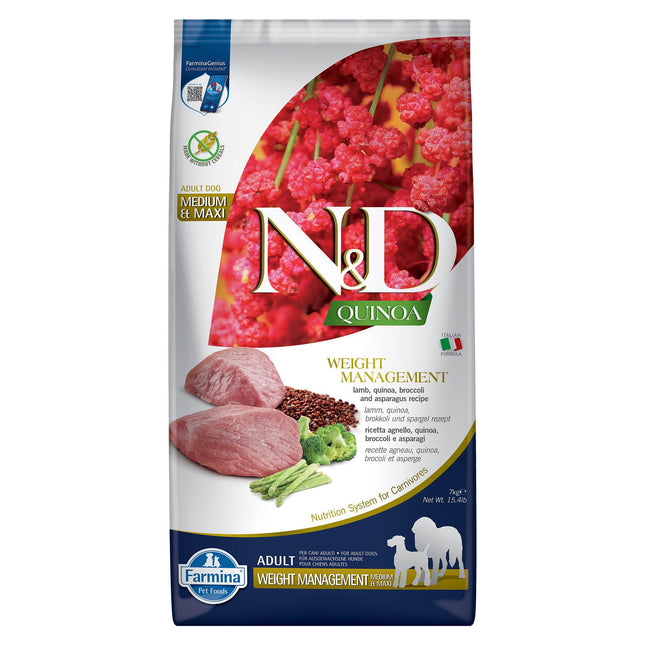 N&amp;D Quinoa Agneau de poids moyen/maxi, 7 kg