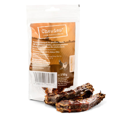 Mâcher des cous de poulet amusants 150g