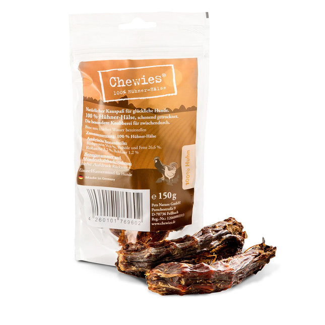 Mâcher des cous de poulet amusants 150g