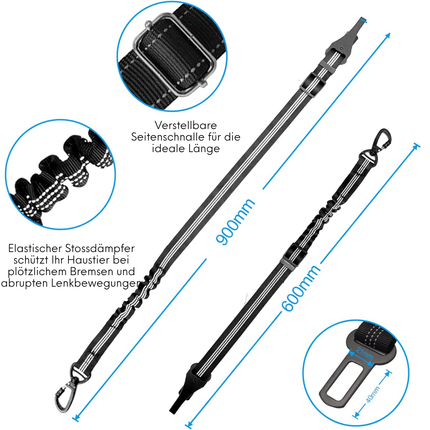 Anschnallgurt Hund Auto, 3-In-1